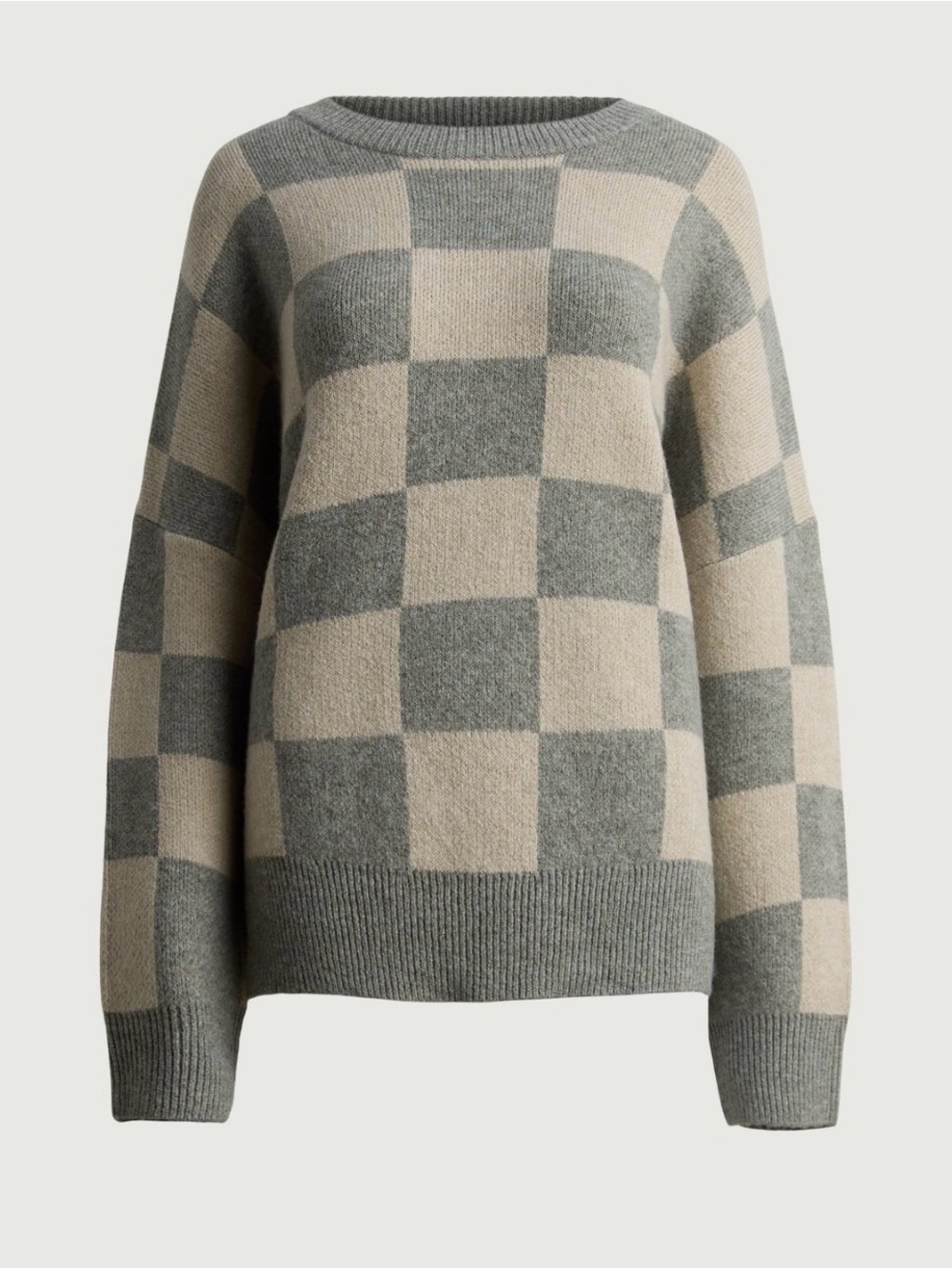 Checkered Crewneck Sweater